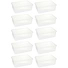 Kit 10 Caixas Organizadoras Plásticas Retangulares 3,5L com Tampa Hermética Empilhável Plasvale