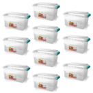 Kit 10 Caixas Organizadoras Transparente 19L Tampa e Travas