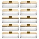 Kit 10 Caixas para Chá Tampa Bambu Organizador 3 Divisórias