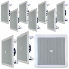 Kit 10 Caixas Som Arandelas Jbl Quadrada 50w Embutir Teto