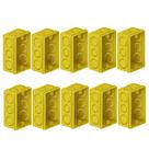 Kit 10 Caixinha Luz Elétrica De Embutir Retangular PVC Amarela Para Instalações Elétricas 2x4 Tigre