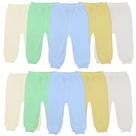 Kit 10 Calça Mijão Culote Bebê 100% Algodão Pé Aberto Liso