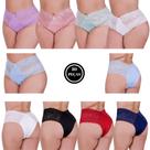 Kit 10 Calcinha Plus Size Cós Alto e Detalhe Renda 46 ao 54 - c5 KIT 10 TALITA