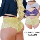 Kit 10 Calcinhas de Renda Sexy Simples Variadas Para Mulheres Premium Moda íntima