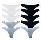Kit 10 Calcinhas Fio Dental Try Basics Algodão Cotton Básica Lisa Moda Lingerie