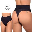 KIT 10 Calcinhas Fio Duplo Com cós Duplo Alto tipo modeladora Não marca Sob a Roupa Lingerie Sensual KIT 10 Calcinhas Fio Duplo Com cós Duplo Alto tipo modeladora Não marca Sob a Roupa Lingerie Sensual