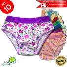 Kit 10 Calcinhas Infantil Algodão Estampada Cós Elástico Menina