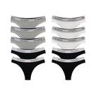 Kit 10 Calcinhas Tanga Cotton Algodão Confortável com Elástico Try Basics