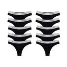 Kit 10 Calcinhas Tanga Cotton Algodão Confortável com Elástico Try Basics Kit 10 Calcinhas Tanga Cotton Algodão Confortável com Elástico Try Basics