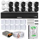 Kit 10 Cameras 1220 Full Color Intelbras Dvr Mhdx 16 Ch Color Noite 500GB