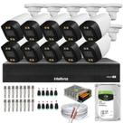 Kit 10 Câmeras Segurança FullColor Visão Noturna Colorida 1080p 2.8mm Dvr Intelbras 1tb