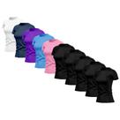 Kit 10 Camisetas Feminina Dry Fit Básica Lisa Proteção Solar UV Térmica Blusa Academia Esporte Camisa 07