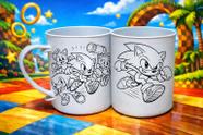 Kit 10 caneca plasticas sonic e seus amigos para colorir