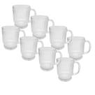 Kit 10 Caneca Xicara Vidro Canelada Grafiatto Chá Café 200ml