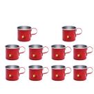 Kit 10 Canecas Coloridas Xícaras Retrô Em Alumínio Café Chá