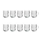 Kit 10 Canecas de Vidro Bubles Relevo Em Casa Tem 245ml