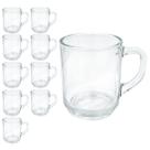 Kit 10 Canecas De Vidro Lisa Praticasa Transparente 250ml