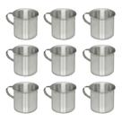 Kit 10 Canecas Escolares Alumínio com Alça 300ML Prata Continental