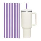 Kit 10 Canudo De Plastico Rigido Reutilizavel Cor Roxo 31cm