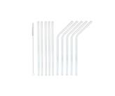 Kit 10 Canudos de Vidro Drink 15cm + Escova de Limpeza