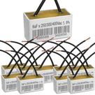 Kit 10 capacitor 2 fios quadrado 6uf x 250 400v tri