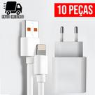 Kit 10 Carregador Celular Tipo IP USB com Cabo Super Rapido 2.4A