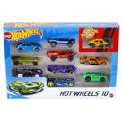 Kit 10 carrinhos básicos sortidos hot wheels - mattel 54886