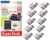 Kit 10 Cartão De Memória 64gb Sandisk Ultra Speed Sdsqunr-064g-gn3ma