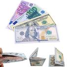 Kit 10 Carteira Slim Nota Formato Dinheiro Cartão Dólar Real Euro Lona Resistente Kit 10 Carteira Slim Nota Formato Dinheiro Cartão Dólar Real Euro Lona Resistente