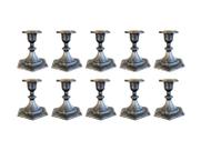 Kit 10 Castiçal Simples Preto Rústico 10cm Porta Vela Decorativo Luxo.