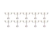 Kit 10 Castiçal Triplo Branco Rústico 18cm Porta Vela Decorativo Luxo.