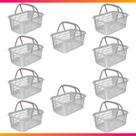Kit 10 Cesta Cestinha Plástica Supermercado Mercado Loja