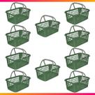 Kit 10 Cesta Cestinha Plástica Supermercado Mercado Loja