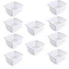 Kit 10 Cestinhos Empilháveis Multiuso Organizador Branco G