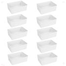 Kit 10 Cesto Multiuso Decorativo Branco 19x13,5x6,5Cm