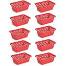 Kit 10 Cesto Multiuso Organizador Pequeno 16x12x6Cm Vermelho Kit 10 Cesto Multiuso Organizador Pequeno 16x12x6Cm Vermelho