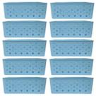 Kit 10 Cesto Multiuso Organizador Premium Azul 123Organizei Kit 10 Cesto Multiuso Organizador Premium Azul 123Organizei