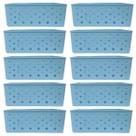 Kit 10 Cesto Multiuso Organizador Premium Azul 123Organizei