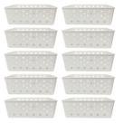 Kit 10 Cesto Multiuso Organizador Premium Branco123Organizei