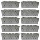 Kit 10 Cesto Multiuso Organizador Premium Cinza 123Organizei
