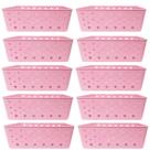 Kit 10 Cesto Multiuso Organizador Premium Rosa 123Organizei