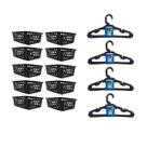 Kit 10 Cesto Organizador 16x12x6Cm Preto +20 Cabide Infantil 123Organizei
