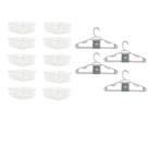 Kit 10 Cesto Organizador Branco 16x12x6cm + 20 Cabide Plastico Branco Infantil Bebe Kit 10 Cesto Organizador Branco 16x12x6cm + 20 Cabide Plastico Branco Infantil Bebe