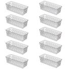 Kit 10 Cesto Organizador Multiuso Retangular Transparente