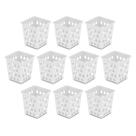 Kit 10 Cesto Organizador Quadrado Alto Multiuso 10,5 X 10,5 cm Organizador de Geladeira Caixa