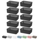 Kit 10 Cesto Organizador Rattan Armário Gaveta Lavanderia P