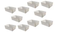 Kit 10 cesto organizadores premium branco