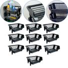 Kit 10 Cesto Plástico Expositor Empilhável Preto 16 Litros