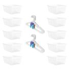 Kit 10 Cestos 16x12x6cm e 10 Cabides Infantis Transparente
