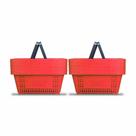 KIT - 10 Cestos Compras Plástica D100 Cód. 3000 Vermelho - Della Plast
